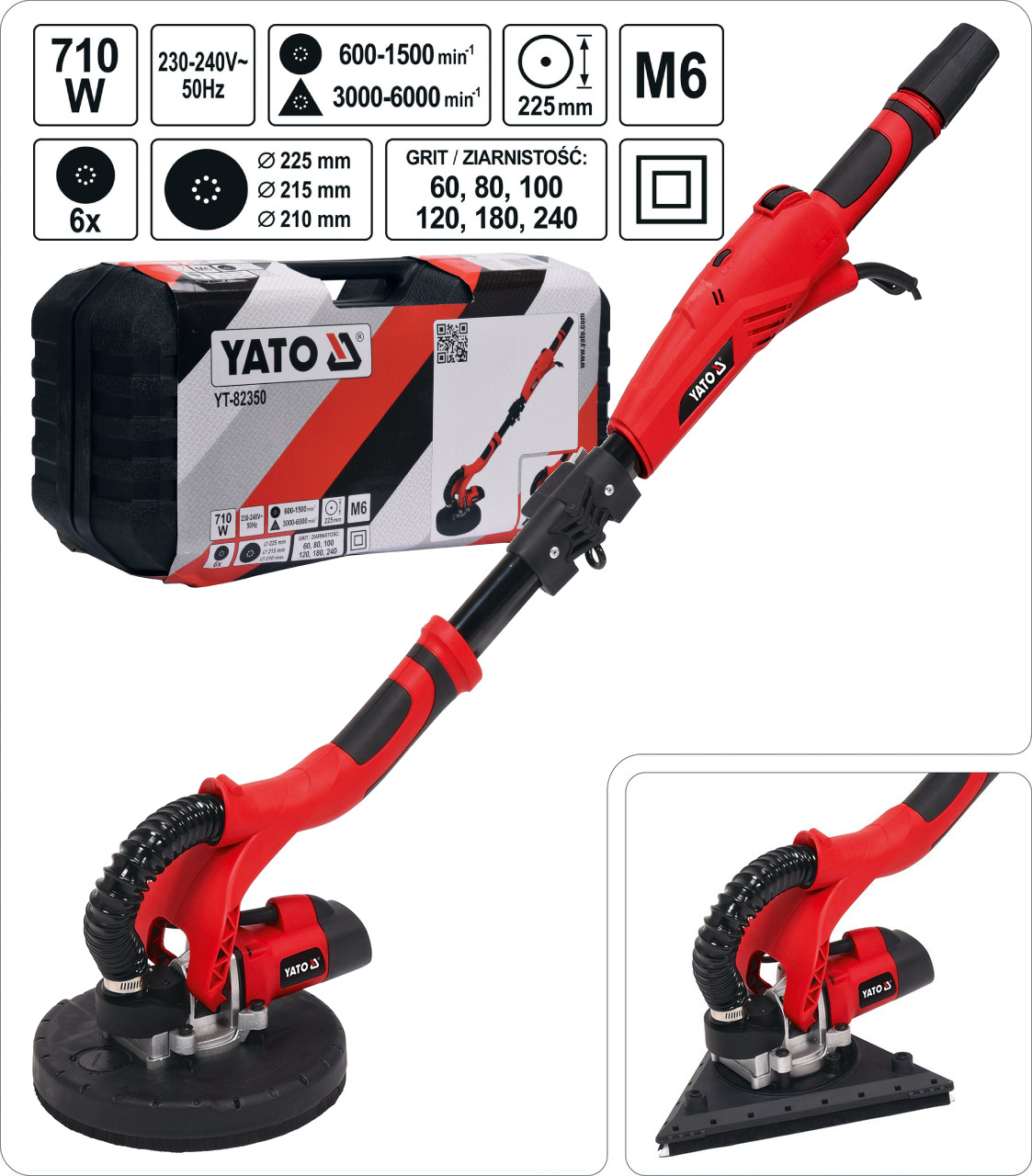 Шліфмашина для стін та стелі YATO YT-82350