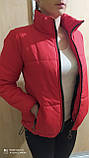 Весняна жіноча куртка весна колір ЧЕРНИЙ ПУДРА БІЖЕВИЙ КРАСНИЙ МОККО ХАКИ 42 44 46 48 50 52 коротка куртка, фото 3
