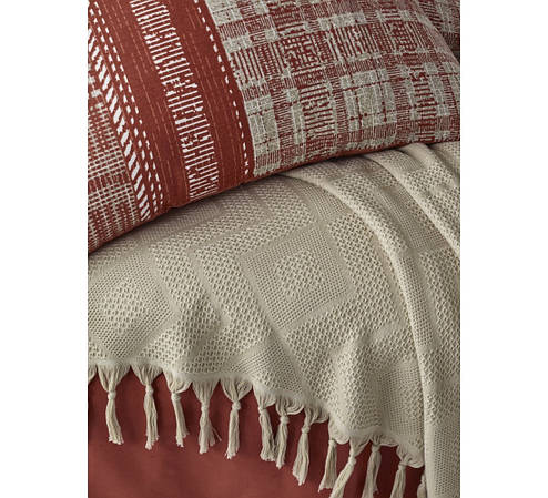 Постільна білизна з піке Cotton Box ORIGIN BEJ двоспальний євро, фото 3