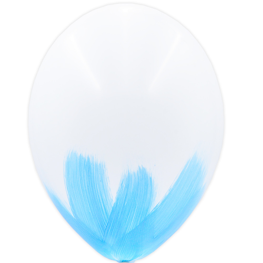 Повітряні кулі Браш блакитний на білому 12" (30см)