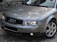 Реснички на фары Audi A4 B6 2000-2004 / Ауди А4 Б6 2000-2004 (стеклопластик, под покраску)