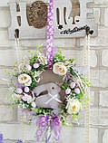 Вінок великодній з кроликом, великодній вінок на двері, Д - 27 см, фото 3