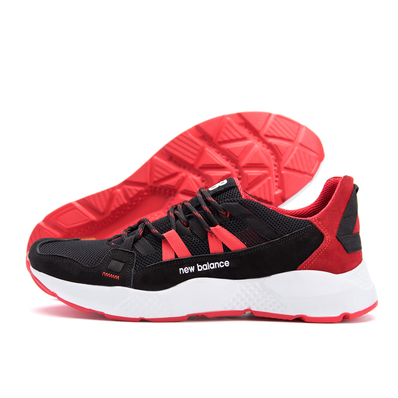 Чоловічі кросівки літні сітка Шкіряні літні кросівки New Balance Black Red