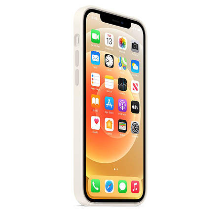 Силіконовий чохол Silicone Case Premium with MagSafe для iPhone 12 / 12 Pro White, фото 3