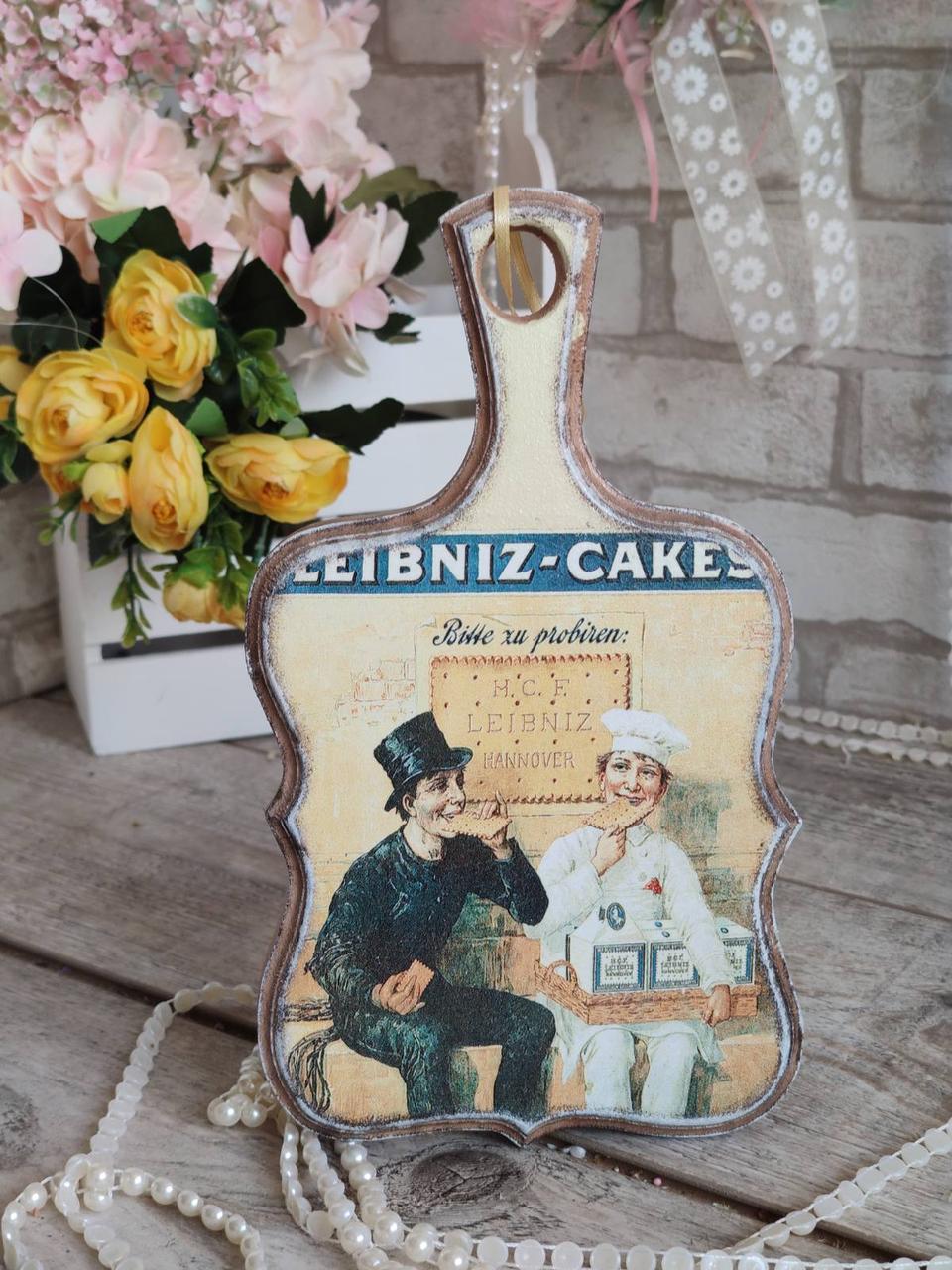 Дошка кухонна із дерева, робоча 2 сторона, 25 см, великодній декор, фото 1