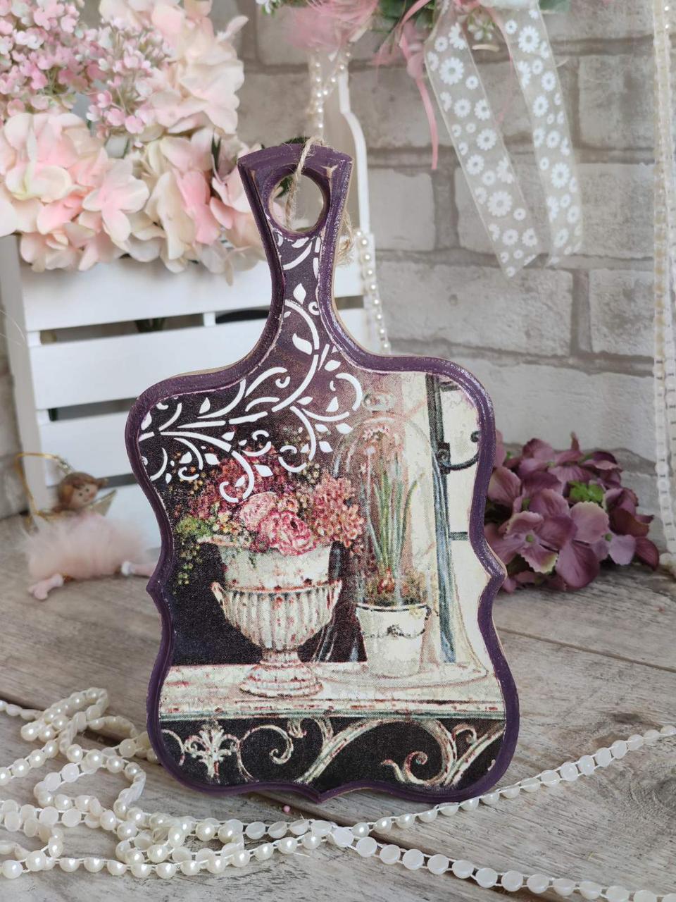 Дошка кухонна із дерева, робоча 2 сторона, Н -25 см, великодній декор, фото 1