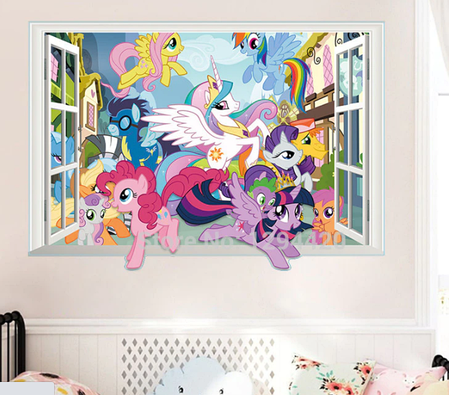 Вінілові наклейки в дитячу MY LITTLE PONY "мій маленький поні" (лист 50*70см) поняшки, фото 1
