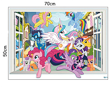 Вінілові наклейки в дитячу MY LITTLE PONY "мій маленький поні" (лист 50*70см) поняшки, фото 3