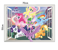 Вінілові наклейки в дитячу MY LITTLE PONY "мій маленький поні" (лист 50*70см) поняшки, фото 2