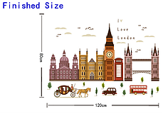 Наклейка на стіну, наклейки в офіс, школу "I Love London Big Ben" 80*120см (лист 60*90см), фото 2