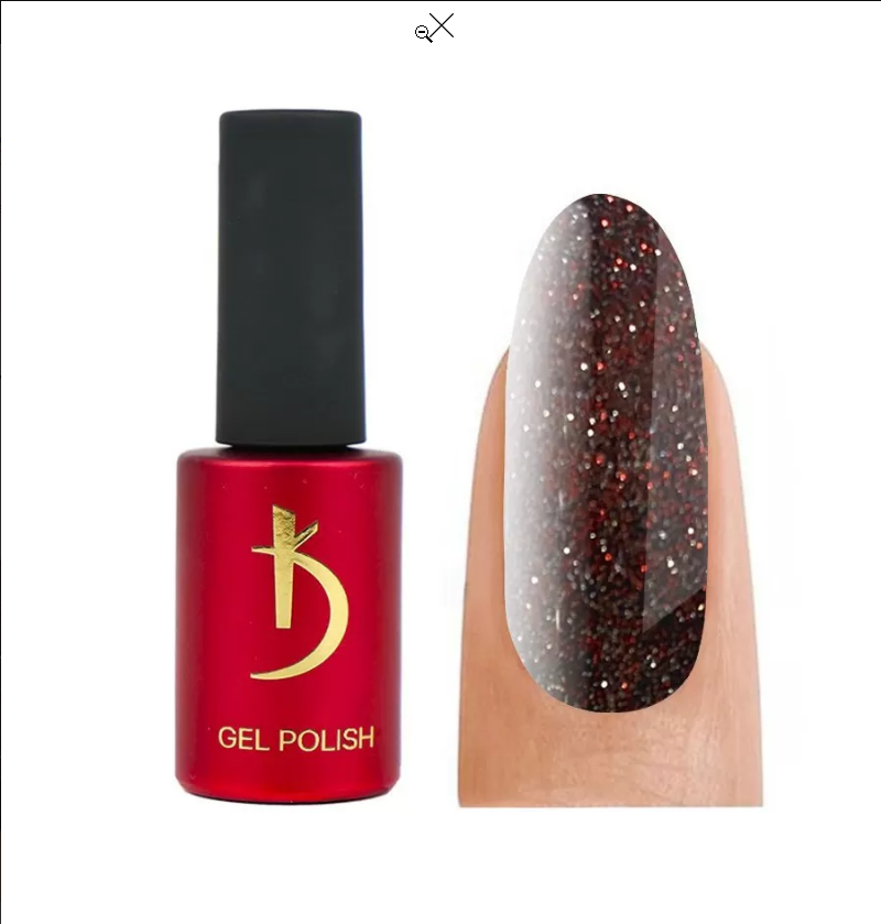 Гель-лак Kodi Professional 06DS:Прозрачная основа с красными мерцающими частицами