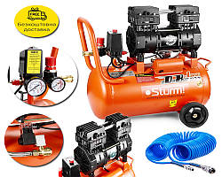 Компресор Sturm AC93250OL 50 л, потужність 1.5 кВт, 8 атм, 209 л / хв, малошумний, безмасляний, 2 циліндра