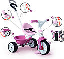 Дитячий велосипед з ручкою Smoby 2 в 1 Бі Муві рожевий Be Move 740332, фото 3