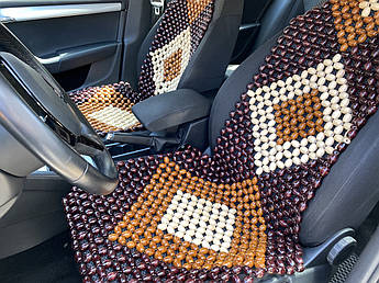 Дерев’яна масажна накидка на сидіння легкового автомобіля з натурального буку — комфорт та масаж 130×48×37 см