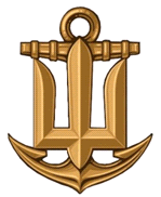 Беретний знак Військово-Морських Сил Жовтий ПЛАСТИК! (темна бронза)