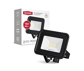 Прожектор світлодіодний MAXUS FL-04 10W, 5000K, чорний