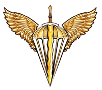 Беретний знак Десантно-штурмових військ (у тому числі на пілотку) Жовтий ПЛАСТИК! (темна бронза), фото 1