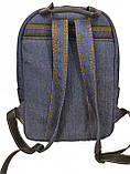 Джинсовий Синій рюкзак полосатик, фото 2