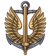 Беретний знак морської піхоти та підрозділів спеціальних операцій ВМС Жовтий ПЛАСТИК! (темна бронза)