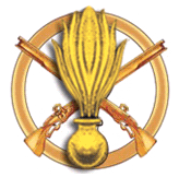 Беретний знак механізованих військ Жовтий ПЛАСТИК! (темна бронза), фото 1