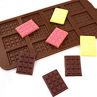 Силиконовая формы для шоколада 21,5х10,5 см, 12 мини-плиток, кондитерская форма