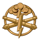 Беретний знак ракетних військ та артилерії Жовтий ПЛАСТИК! (темна бронза) Беретний знак ракетних військ та артилерії Жовтий ПЛАСТИК! (темна бронза)