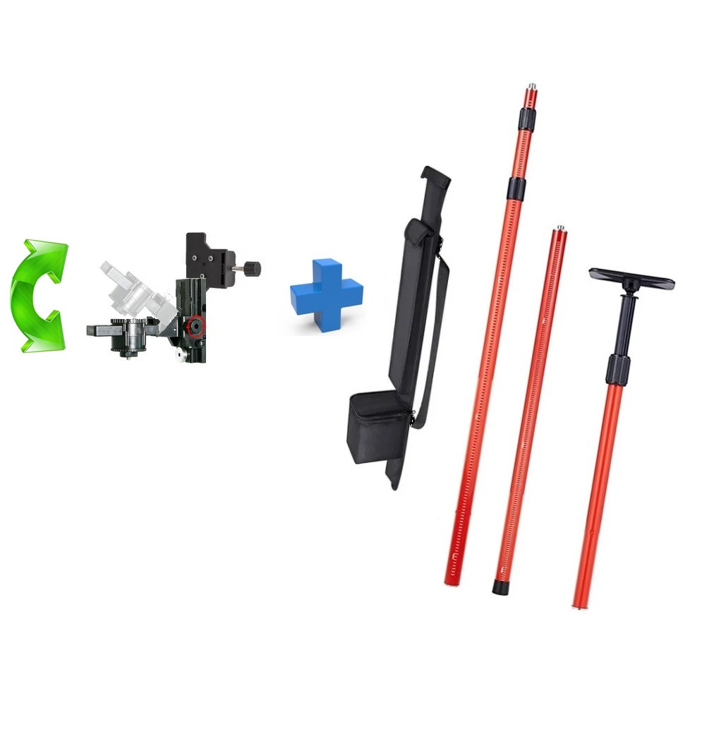 🔥Розпірна ШТАНГА FIRECORE 🔥для лазерного рівня 4 метри-🔥ТЕПЕР З РЕГУЛЬОВАНОЮ ПЛАТФОРМОЮ🔥⇅, фото 1