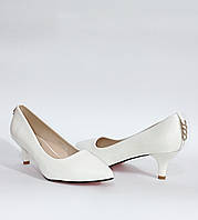 Женские туфли, свадебные белые женские туфли на устойчивом каблуке высота каблкука 3 см