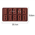 Силіконова форма для шоколаду "Цифри" 21,5х10,5 см, кондитерська форма, фото 5