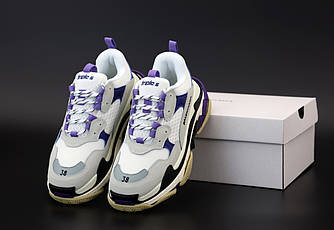 Кросівки Жіночі Balenciaga Triple S Violet / Взуття Баленсіага Люкс фіолетові модні повсякденні Італія