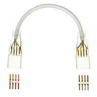 Коннектор соединитель для неона AVT RGB 220V smd5050 2 разъема+2 шт. 4pin с проводом