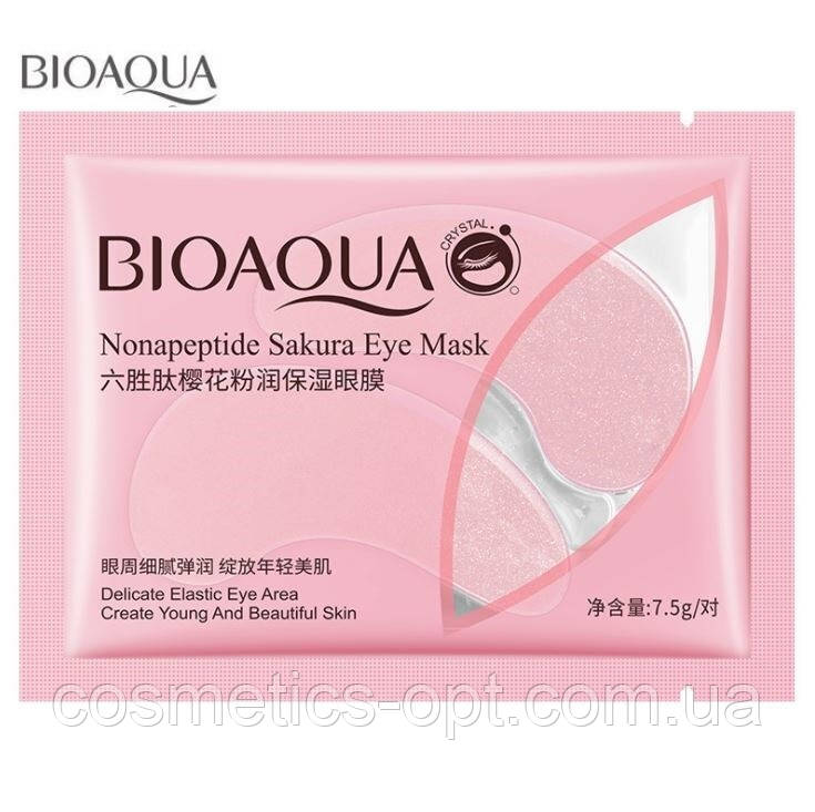Гідрогелеві патчі із сакурою Bioaqua Nonapeptide Sakura Eye Mask