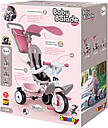 Дитячий велосипед з ручкою Smoby козирком рожевий Baby Balade 741401, фото 9