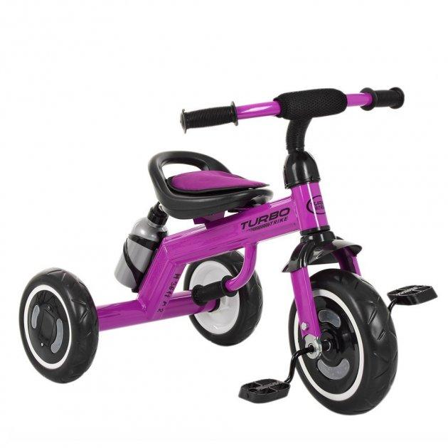 Велосипед триколісний Turbotrike M 3648-M-2 зі світними колесами фіолетовий