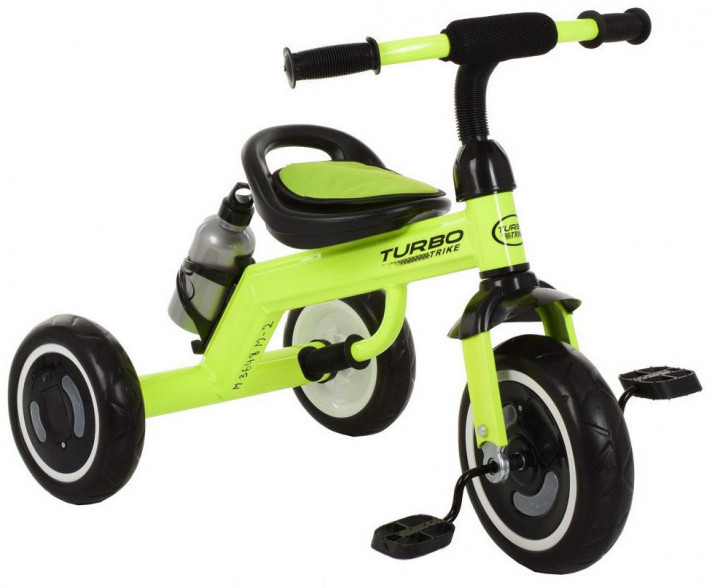 Велосипед триколісний Turbotrike M 3648-M-2 зі світними колесами салатовий