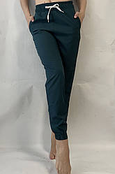 Батальні жіночі літні штани, софт No103 зелений