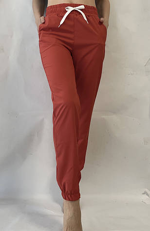 Батальні жіночі літні штани, софт No103 теракота, фото 2