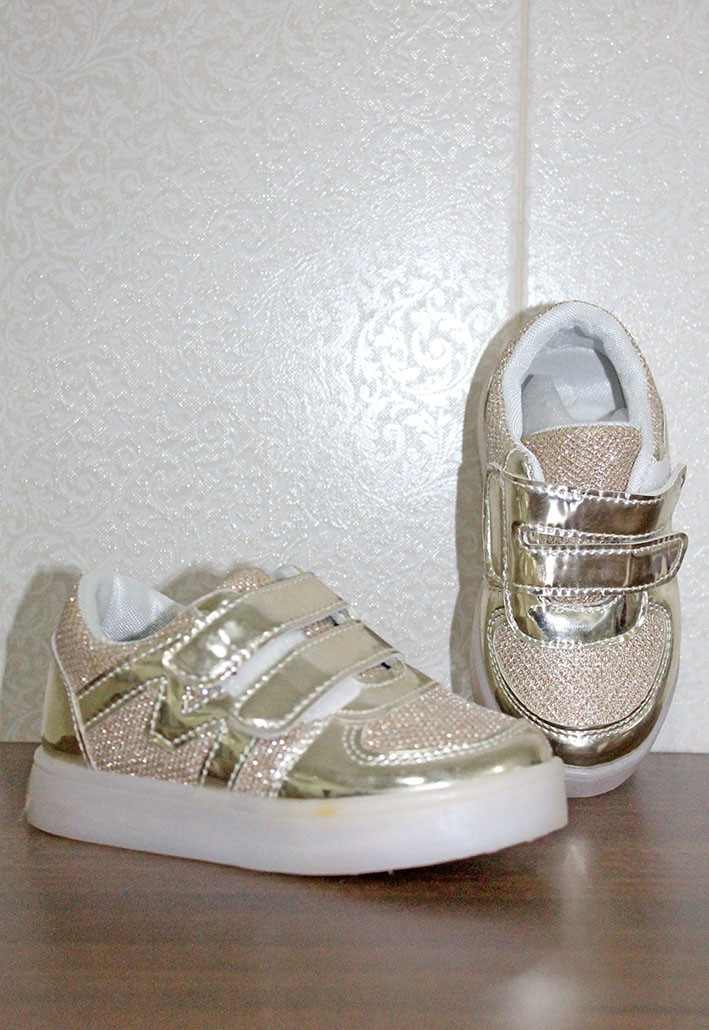 Кросівки дитячі для дівчинки золоті 26, фото 1