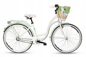 Велосипед Goetze BLUEBERRY 28" фісташка 3 передачі + фара і кошика в Подарунок
