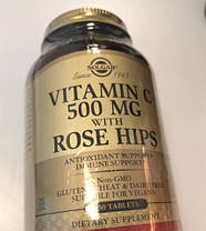 Вітамін С з шипшиною Солгар Solgar Vitamin C 500 mg with Rose Hips 250 таблеток, фото 6