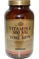 Вітамін С з шипшиною Солгар Solgar Vitamin C 500 mg with Rose Hips 250 таблеток, фото 4