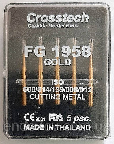 Бор для разрезания коронок FG 1958 gold 5 шт. CROSSTECH (ID#1240807998 ...