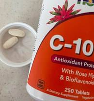 Вітамін С NOW C-1000 with rose hips & bioflavonoids 250 таб, фото 5