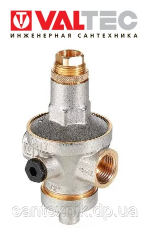 Редуктор тиску 3/4 Valtec мембранний від 1 до 7 барів VT.085.N (статика + динаміка)