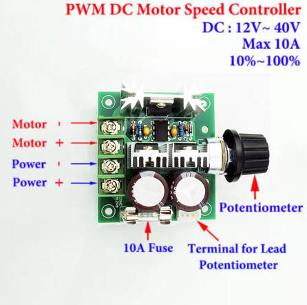 ШІМ регулятор обертів, швидкості двигуна DC 12-40V 10A 13КГц PWM ДИММЕР 12v димер