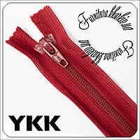 Молния брючная (юбочная) YKK №3 длина 20см т.красный