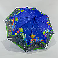 Детский зонтик для мальчика с большими машинами на 5-9 лет