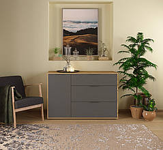 Комод з ламінованої ДСП в спальню, вітальню Нітро 1Д3Ш Сокме