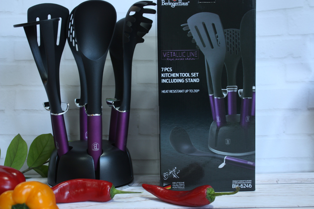 Набір кухонного приладдя 7 предметів Berlinger Haus Metallic Line Royal PURPLE Edition BH 6246