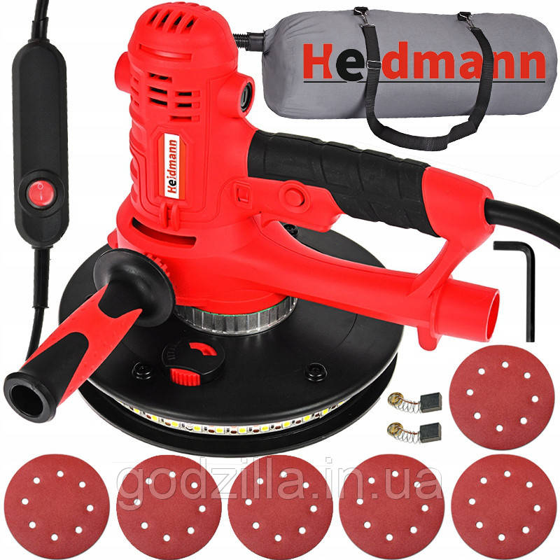 Шліфувальний верстат для гіпсу і штукатурки 1400W HEIDMANN H00407, фото 1